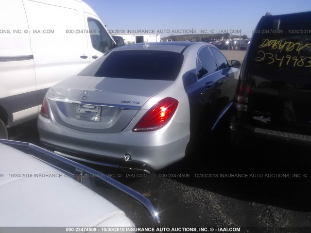 WDDUG7JB2FA114354 - 2015 MERCEDES-BENZ S 63 AMG SILVER photo 4