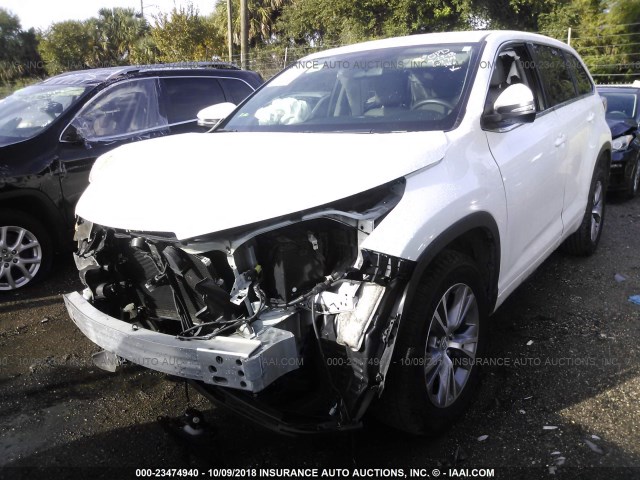 5TDZKRFHXFS105802 - 2015 TOYOTA HIGHLANDER XLE WHITE photo 2