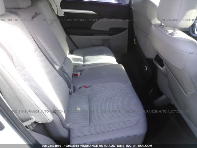 5TDZKRFHXFS105802 - 2015 TOYOTA HIGHLANDER XLE WHITE photo 8