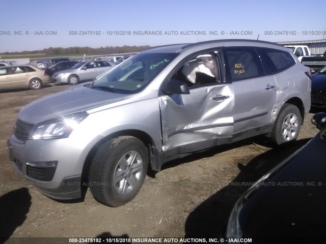 1GNKRFKD1HJ258283 - 2017 CHEVROLET TRAVERSE LS SILVER photo 2