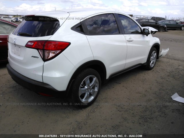 3CZRU6H52GM722358 - 2016 HONDA HR-V EX WHITE photo 4