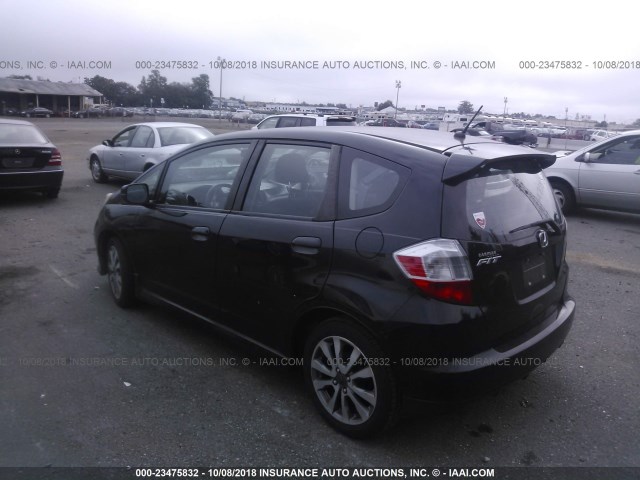 JHMGE8H68DC036805 - 2013 HONDA FIT SPORT BLACK photo 3