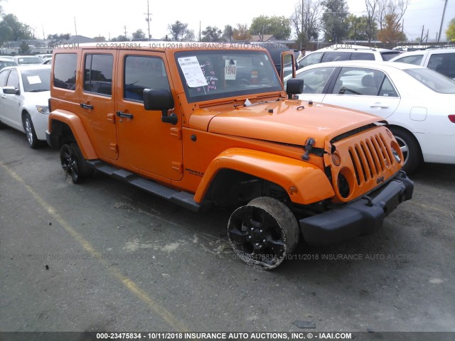 1C4BJWEG9DL528008 - 2013 JEEP WRANGLER UNLIMITE SAHARA ORANGE photo 1