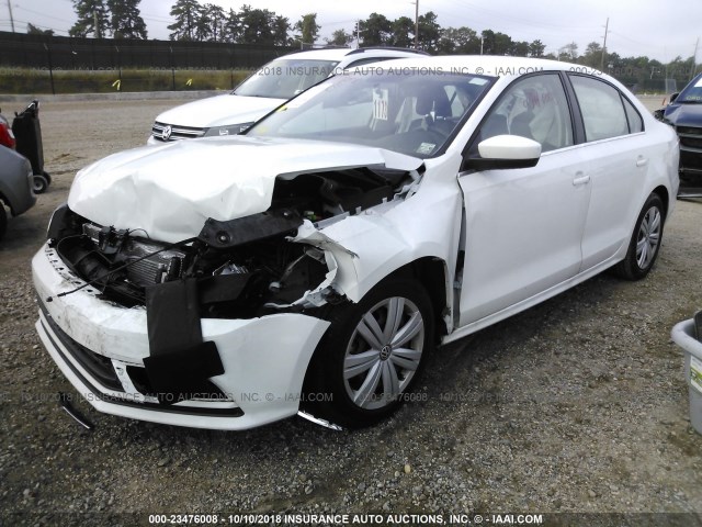 3VW167AJ9HM313069 - 2017 VOLKSWAGEN JETTA S WHITE photo 2