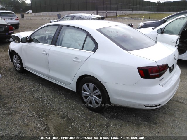 3VW167AJ9HM313069 - 2017 VOLKSWAGEN JETTA S WHITE photo 3