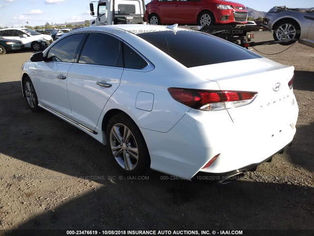 5NPE34AF2JH655269 - 2018 HYUNDAI SONATA SPORT/LIMITED WHITE photo 3