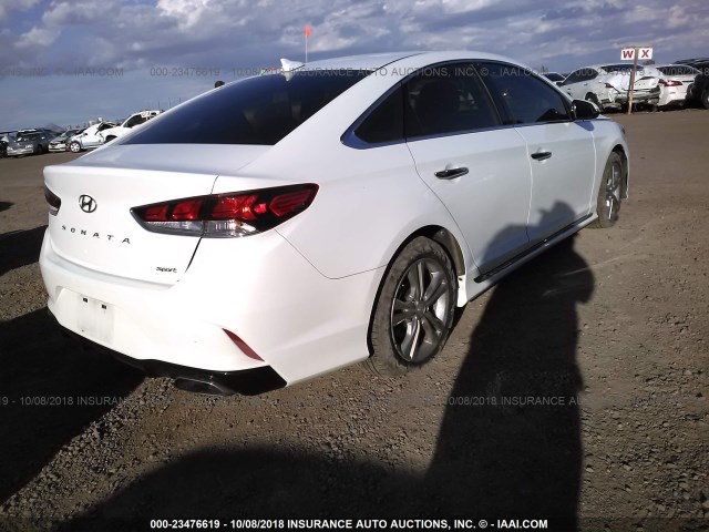 5NPE34AF2JH655269 - 2018 HYUNDAI SONATA SPORT/LIMITED WHITE photo 4