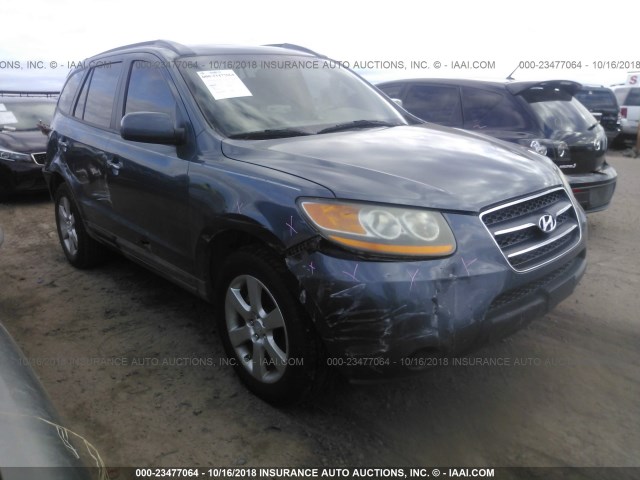 5NMSH13EX8H185930 - 2008 HYUNDAI SANTA FE SE/LIMITED BLUE photo 1