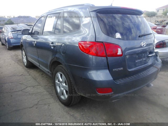 5NMSH13EX8H185930 - 2008 HYUNDAI SANTA FE SE/LIMITED BLUE photo 3