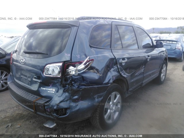 5NMSH13EX8H185930 - 2008 HYUNDAI SANTA FE SE/LIMITED BLUE photo 4