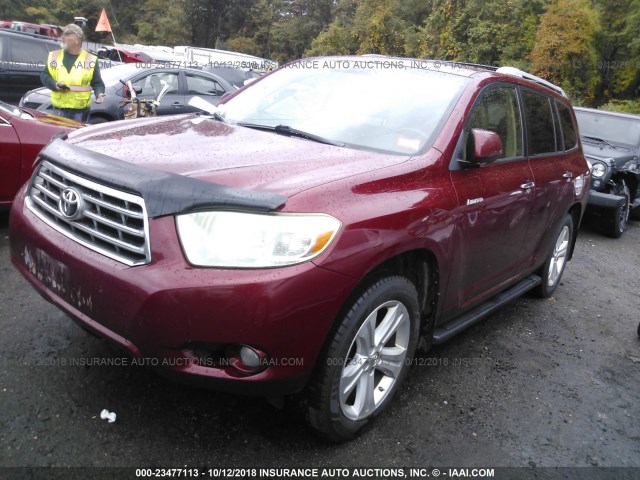 JTEES42A182043254 - 2008 TOYOTA HIGHLANDER LIMITED RED photo 2