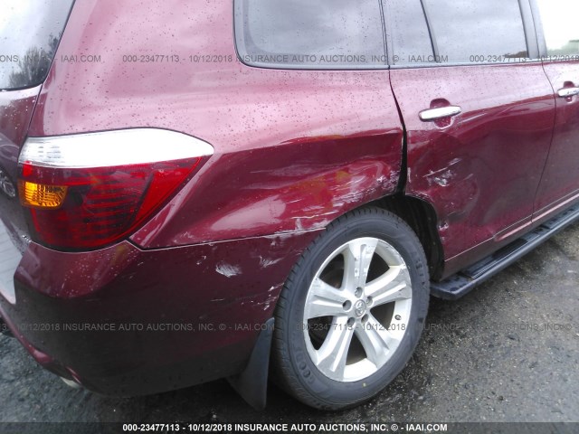 JTEES42A182043254 - 2008 TOYOTA HIGHLANDER LIMITED RED photo 6