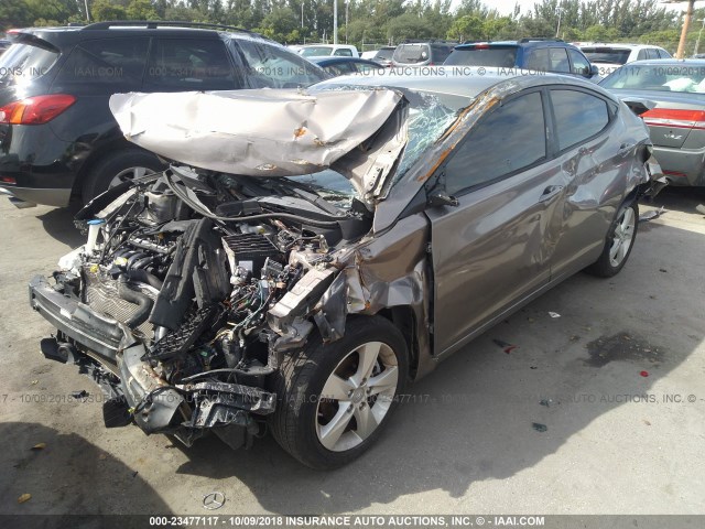 5NPDH4AE7CH078522 - 2012 HYUNDAI ELANTRA GLS/LIMITED Champagne photo 2