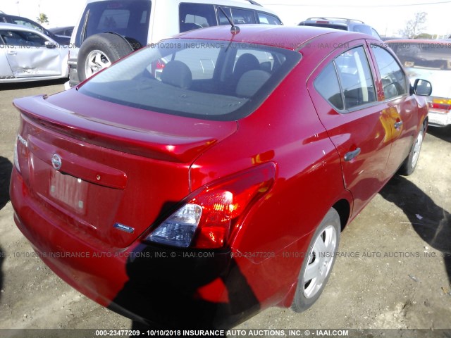 3N1CN7APXEL837936 - 2014 NISSAN VERSA S/S PLUS/SV/SL RED photo 4