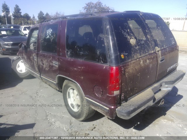 1GNEK13R6XJ500742 - 1999 CHEVROLET TAHOE K1500 BURGUNDY photo 3