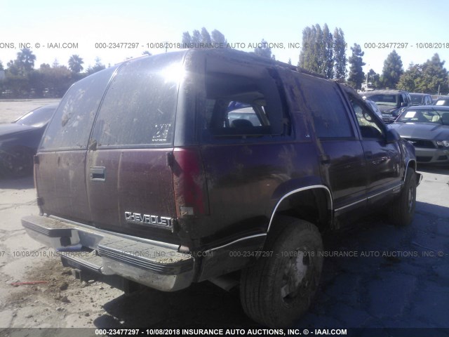 1GNEK13R6XJ500742 - 1999 CHEVROLET TAHOE K1500 BURGUNDY photo 4