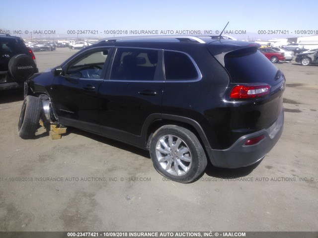 1C4PJLDB2EW313998 - 2014 JEEP CHEROKEE LIMITED BLACK photo 3