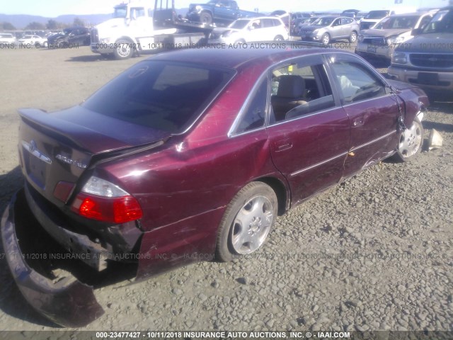 4T1BF28B23U283549 - 2003 TOYOTA AVALON XL/XLS BURGUNDY photo 4