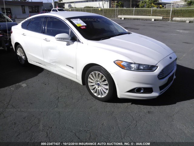 3FA6P0LU5ER366814 - 2014 FORD FUSION SE HYBRID WHITE photo 1