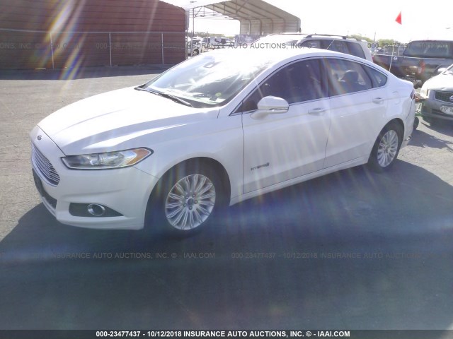 3FA6P0LU5ER366814 - 2014 FORD FUSION SE HYBRID WHITE photo 2