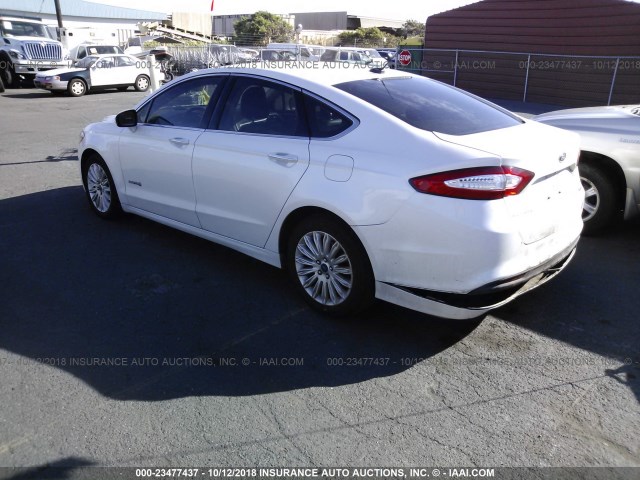 3FA6P0LU5ER366814 - 2014 FORD FUSION SE HYBRID WHITE photo 3