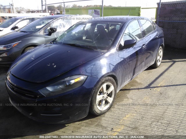 1C3CDFBA3GD623162 - 2016 DODGE DART SXT Dark Blue photo 2