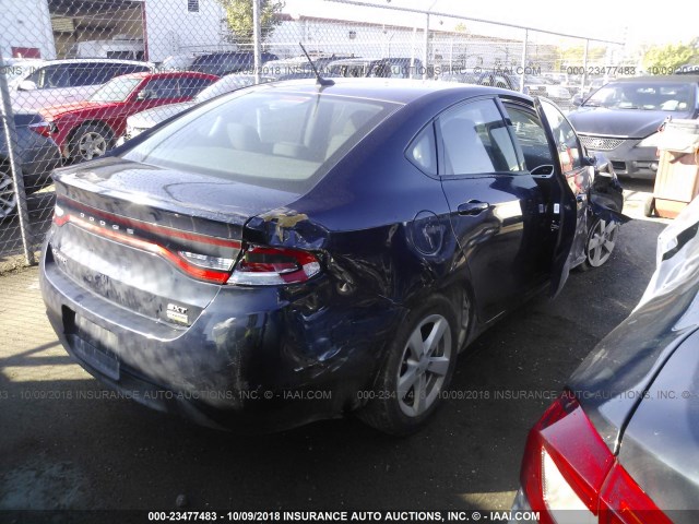 1C3CDFBA3GD623162 - 2016 DODGE DART SXT Dark Blue photo 4