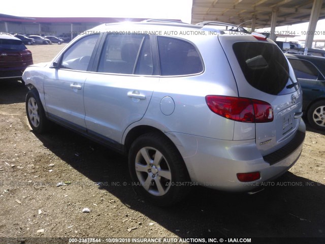 5NMSH73E98H169916 - 2008 HYUNDAI SANTA FE SE/LIMITED Light Blue photo 3