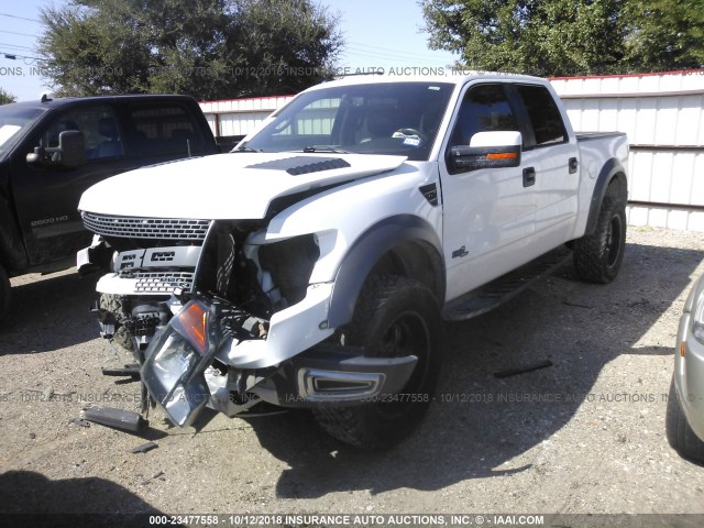 1FTFW1R69BFC19738 - 2011 FORD F150 SVT RAPTOR WHITE photo 2