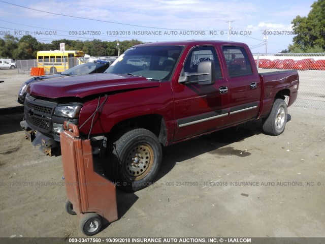 2GCEK13V871101590 - 2007 CHEVROLET SILVERADO K1500 CLASSIC CREW CAB MAROON photo 2