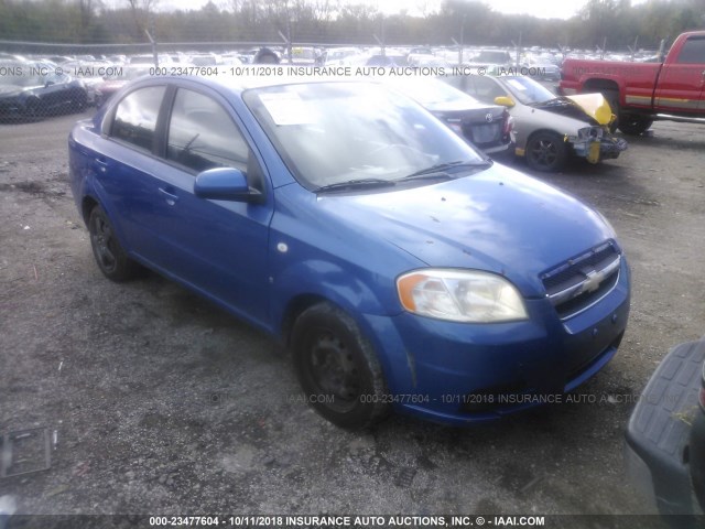 KL1TD56617B046727 - 2007 CHEVROLET AVEO LS BLUE photo 1