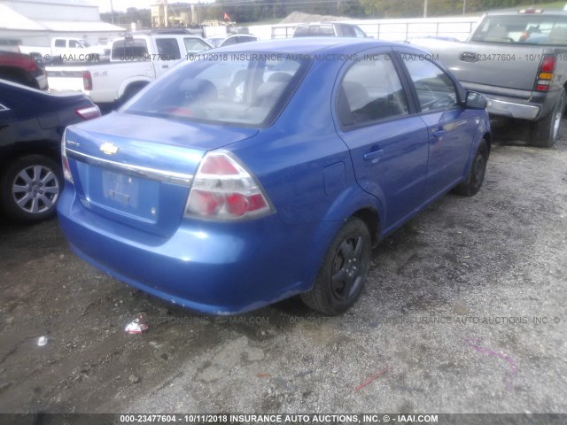 KL1TD56617B046727 - 2007 CHEVROLET AVEO LS BLUE photo 4