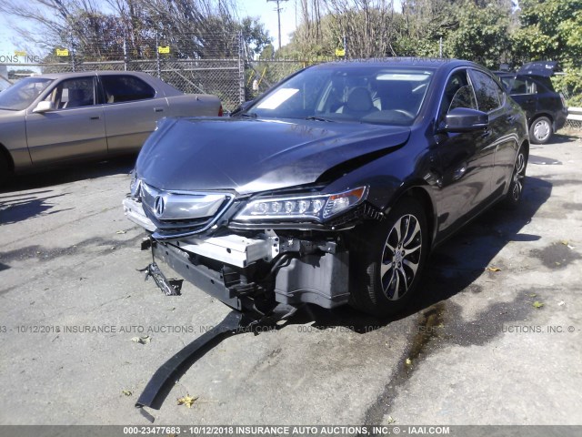 19UUB1F5XFA020992 - 2015 ACURA TLX TECH GRAY photo 2