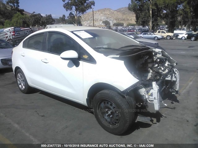 KNADM4A32D6169233 - 2013 KIA RIO LX WHITE photo 1