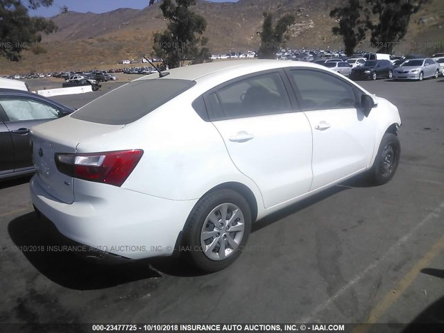 KNADM4A32D6169233 - 2013 KIA RIO LX WHITE photo 4