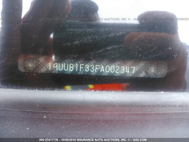 19UUB1F33FA002347 - 2015 ACURA TLX GRAY photo 9