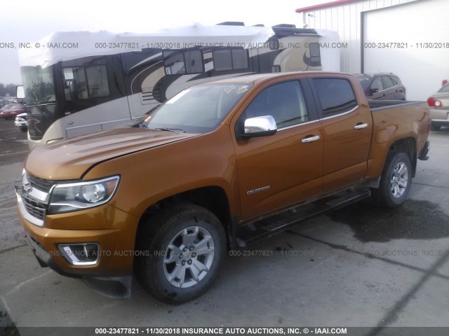 1GCGTCENXH1316295 - 2017 CHEVROLET COLORADO LT ORANGE photo 2