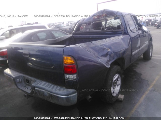 5TBRT34194S441673 - 2004 TOYOTA TUNDRA ACCESS CAB SR5 BLUE photo 4