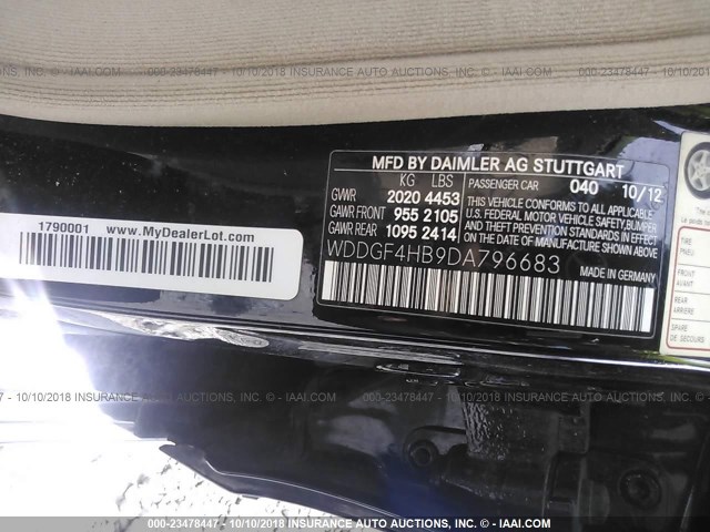 WDDGF4HB9DA796683 - 2013 MERCEDES-BENZ C 250 BLACK photo 9