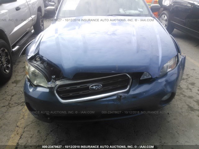 4S4BP61C077323347 - 2007 SUBARU LEGACY OUTBACK 2.5I BLUE photo 6