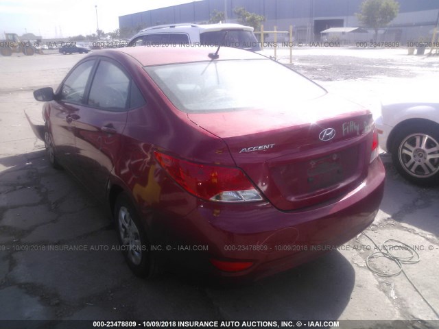 KMHCT4AE7FU888068 - 2015 HYUNDAI ACCENT GLS RED photo 3