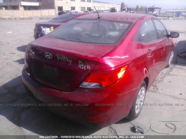 KMHCT4AE7FU888068 - 2015 HYUNDAI ACCENT GLS RED photo 4