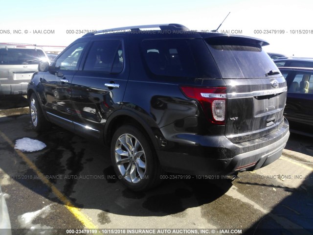 1FM5K8D8XDGB92681 - 2013 FORD EXPLORER XLT BLACK photo 3