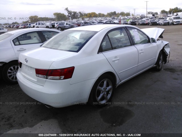 5NPEU46F17H178123 - 2007 HYUNDAI SONATA SE/LIMITED WHITE photo 4