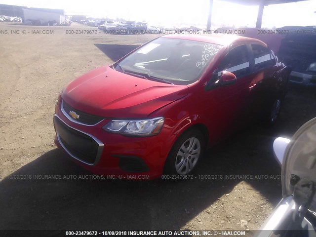 1G1JB5SH8H4149610 - 2017 CHEVROLET SONIC LS RED photo 2