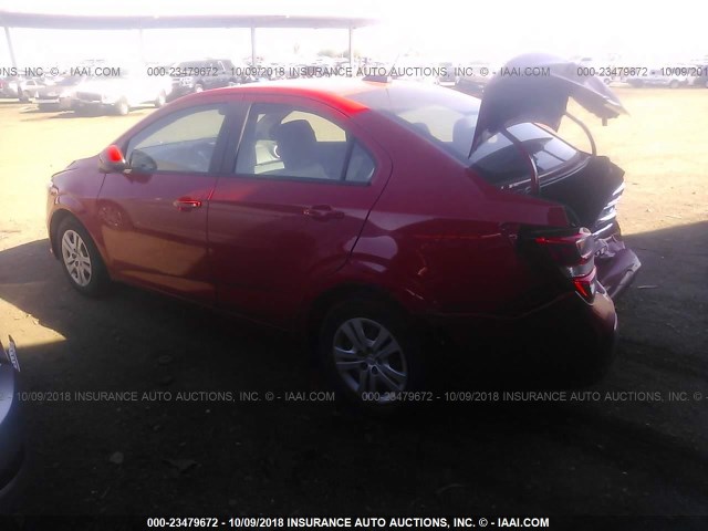 1G1JB5SH8H4149610 - 2017 CHEVROLET SONIC LS RED photo 3