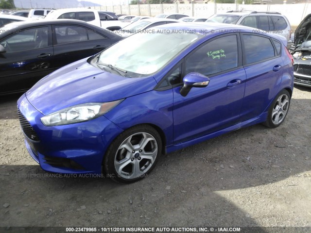 3FADP4GX4FM210507 - 2015 FORD FIESTA ST BLUE photo 2