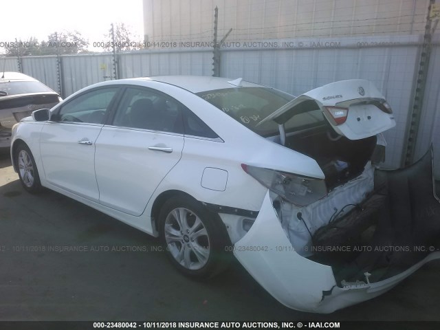 5NPEC4AC8BH251299 - 2011 HYUNDAI SONATA SE/LIMITED WHITE photo 3