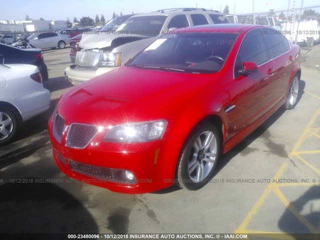 6G2ER57719L210296 - 2009 PONTIAC G8 RED photo 2