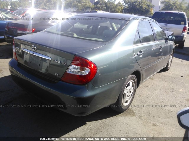 4T1BF32K62U532884 - 2002 TOYOTA CAMRY LE/XLE/SE GREEN photo 4